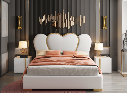 Design Bed Bedroom Double bed Hotel Luxury Upholstery Furnishings